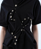 【seyto】3way reversible eyelet design tee