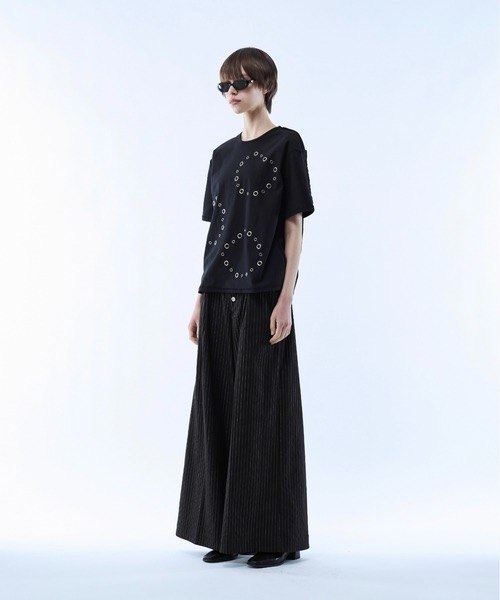 【seyto】3way reversible eyelet design tee