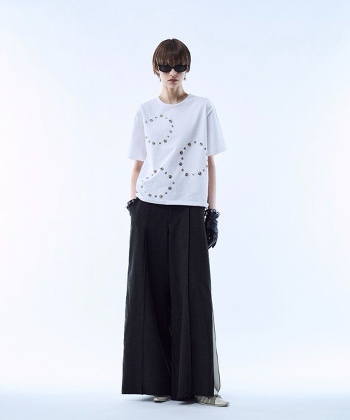 【seyto】3way reversible eyelet design tee