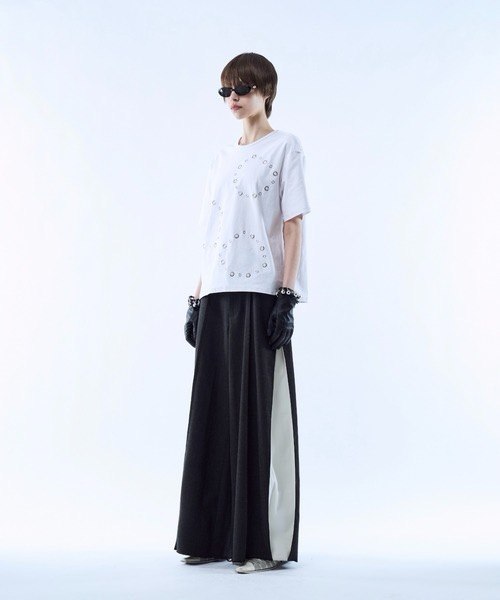 【seyto】3way reversible eyelet design tee