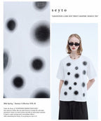 【seyto】Gradation lame dot print graphic tee
