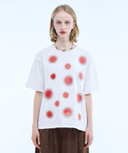 【seyto】Gradation lame dot print graphic tee
