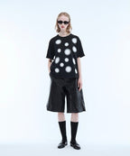 【seyto】Gradation lame dot print graphic tee