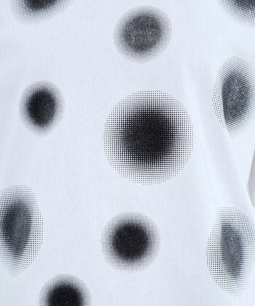 【seyto】Gradation lame dot print graphic tee