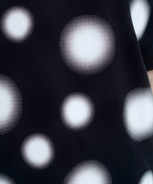 【seyto】Gradation lame dot print graphic tee