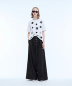【seyto】Gradation lame dot print graphic tee