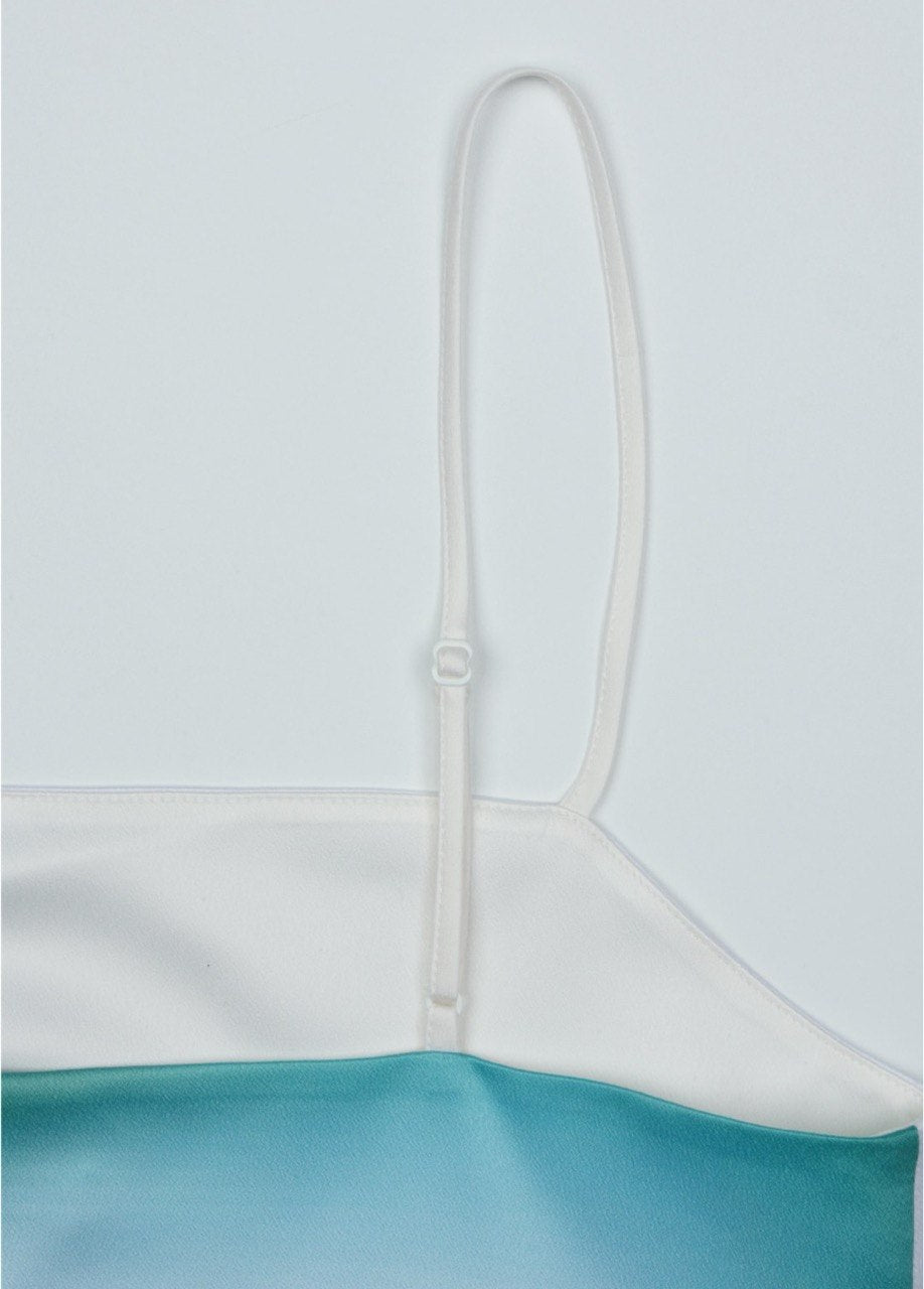 【3hreeto8ighty】Printed Slip Dress - Green