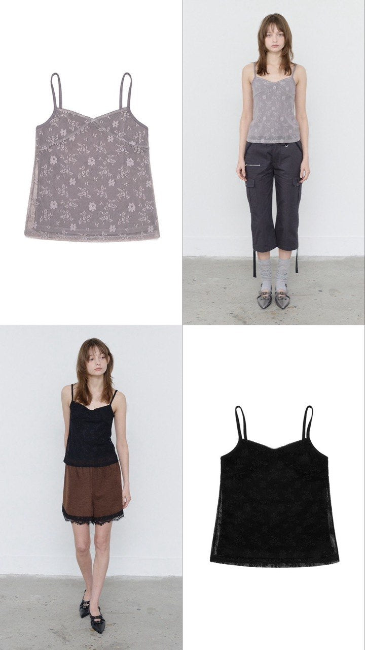 【3hreeto8ighty】LACE LAYERED SLEEVELESS - 2 colors