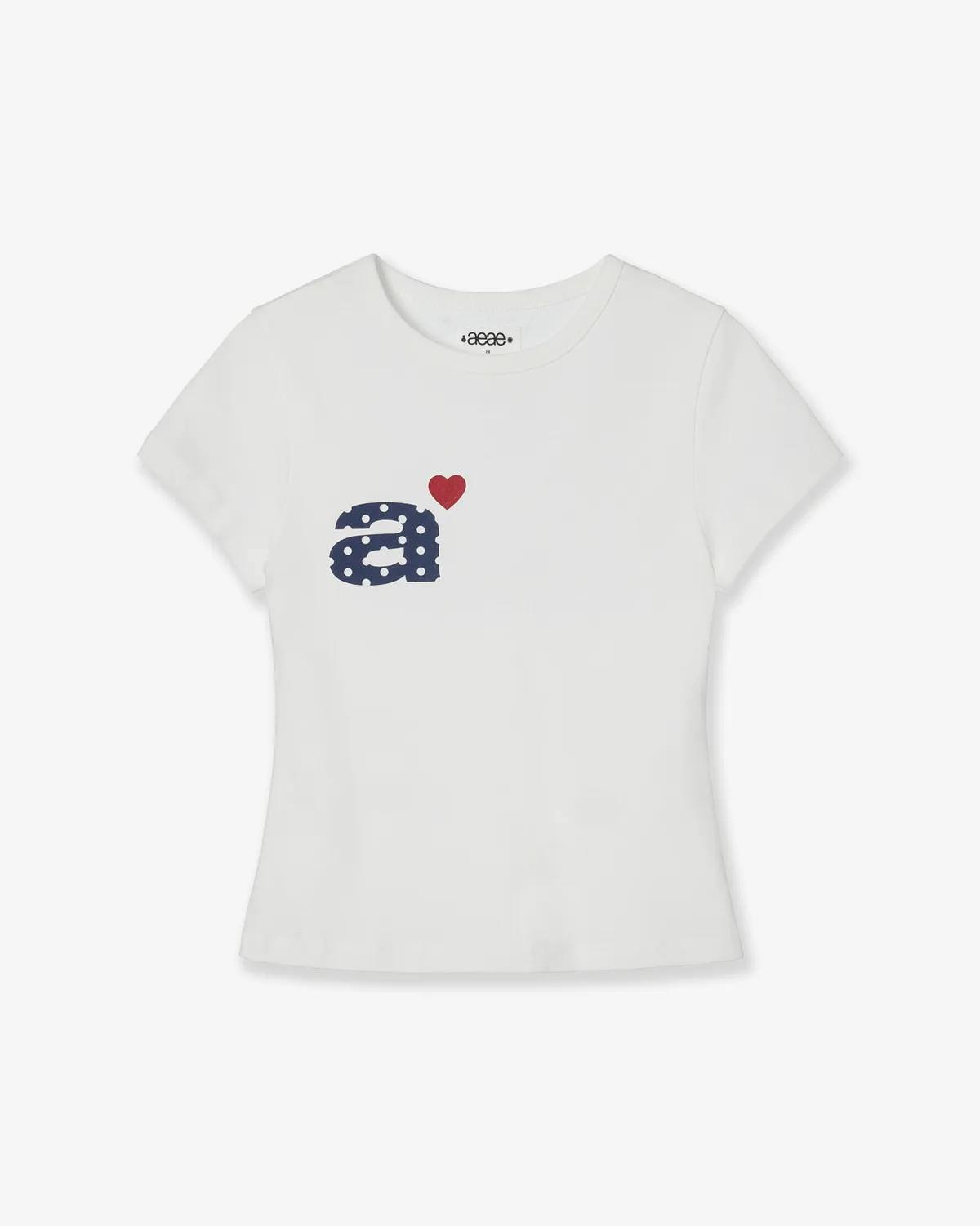【aeae】DOT SMALL LETTER TEE - 4 colors