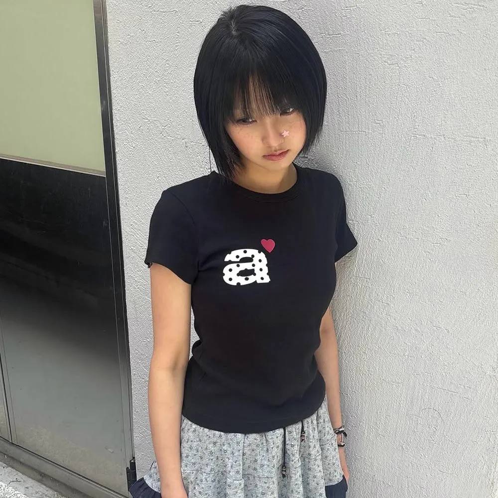 【aeae】DOT SMALL LETTER TEE - 4 colors
