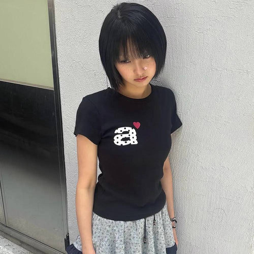 【aeae】DOT SMALL LETTER TEE - 4 colors