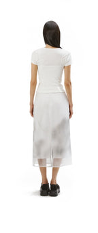 【3hreeto8ighty】Printed Organza Layered Skirt - White