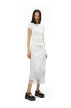 【3hreeto8ighty】Printed Organza Layered Skirt - White