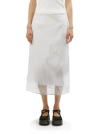 【3hreeto8ighty】Printed Organza Layered Skirt - White
