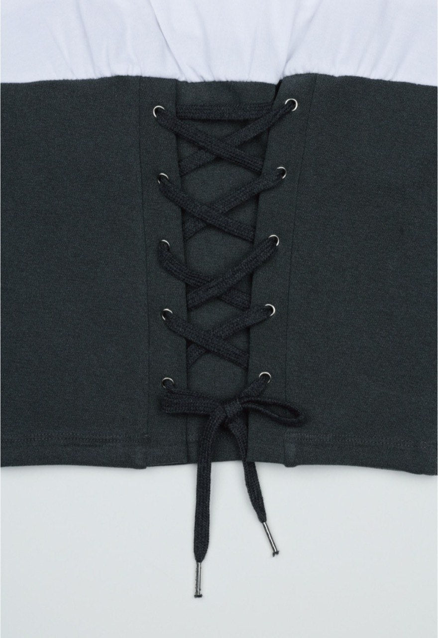 【3hreeto8ighty】Corset Layered T-Shirt