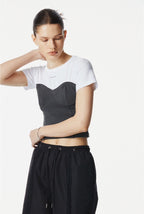 【3hreeto8ighty】Corset Layered T-Shirt