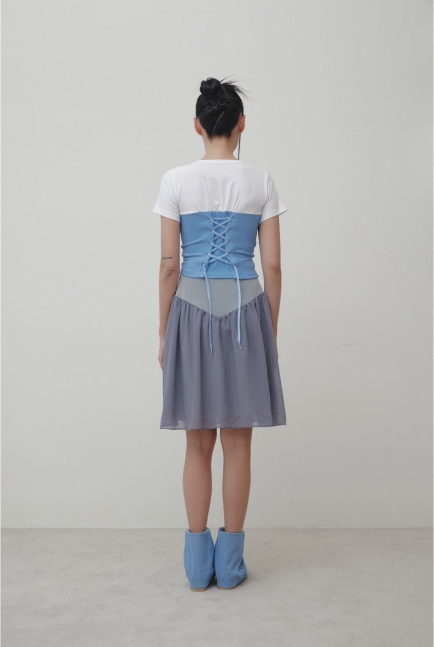 【3hreeto8ighty】Corset Layered T-Shirt