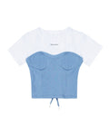 【3hreeto8ighty】Corset Layered T-Shirt