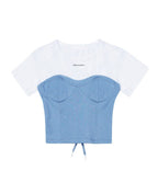【3hreeto8ighty】Corset Layered T-Shirt
