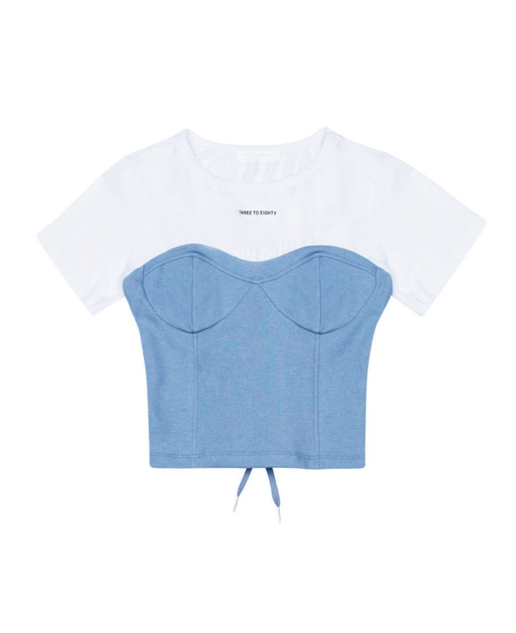 【3hreeto8ighty】Corset Layered T-Shirt