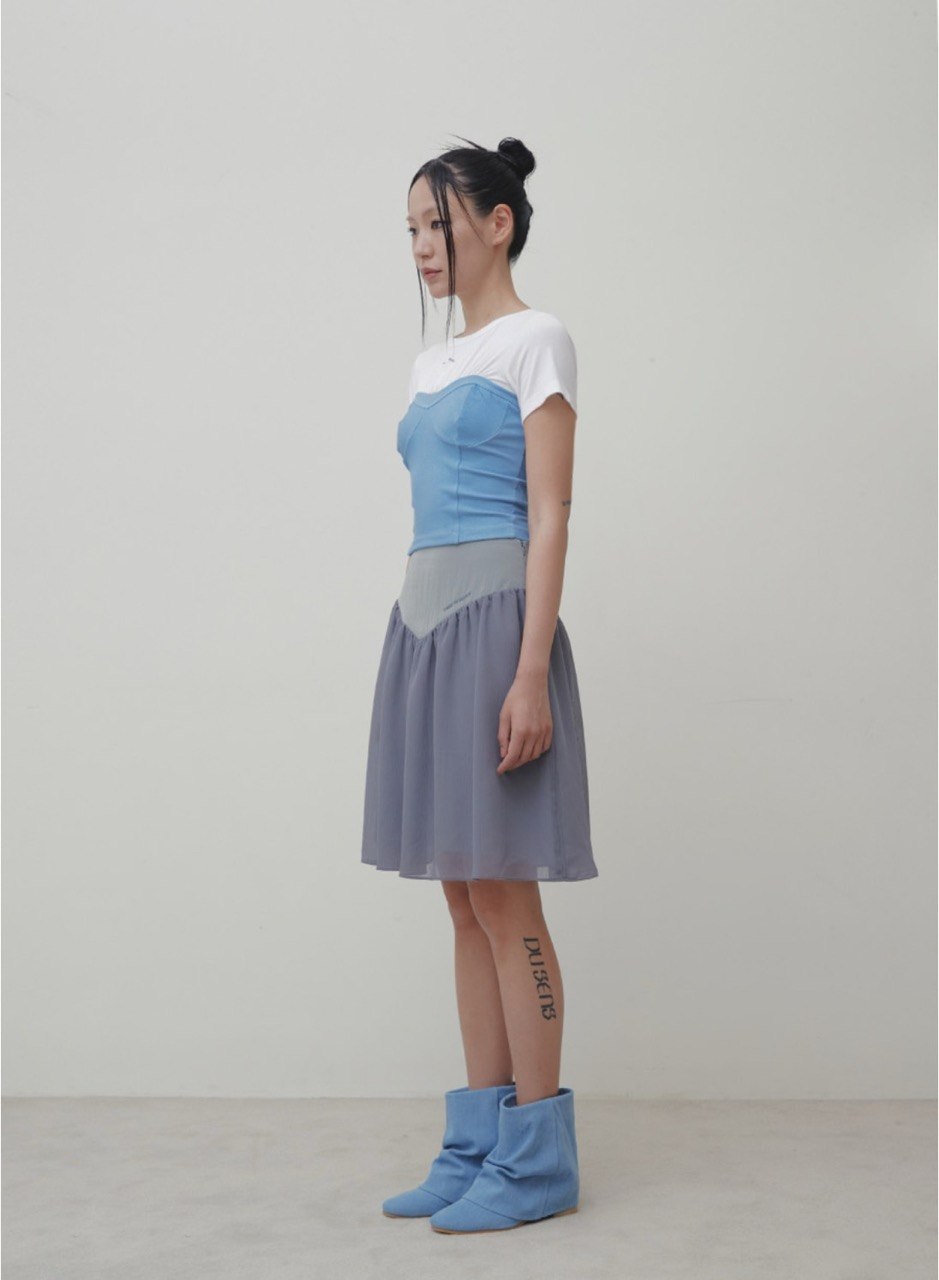 【3hreeto8ighty】Corset Layered T-Shirt