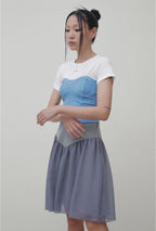 【3hreeto8ighty】Corset Layered T-Shirt