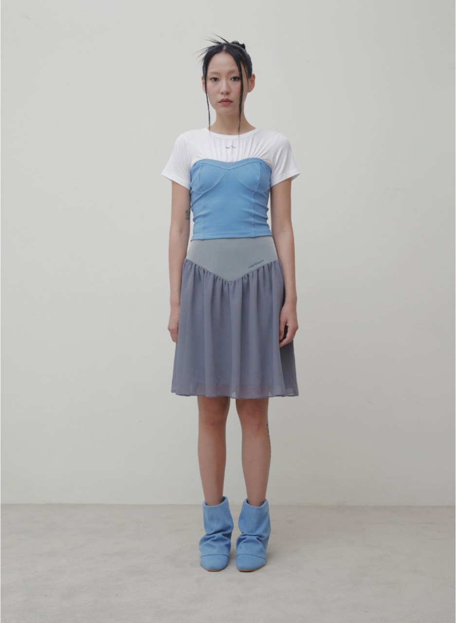 【3hreeto8ighty】Corset Layered T-Shirt