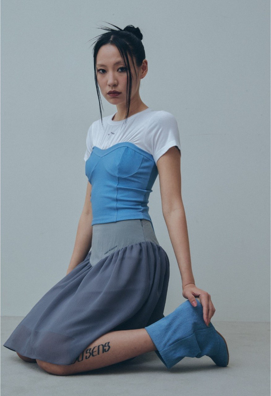 【3hreeto8ighty】Corset Layered T-Shirt
