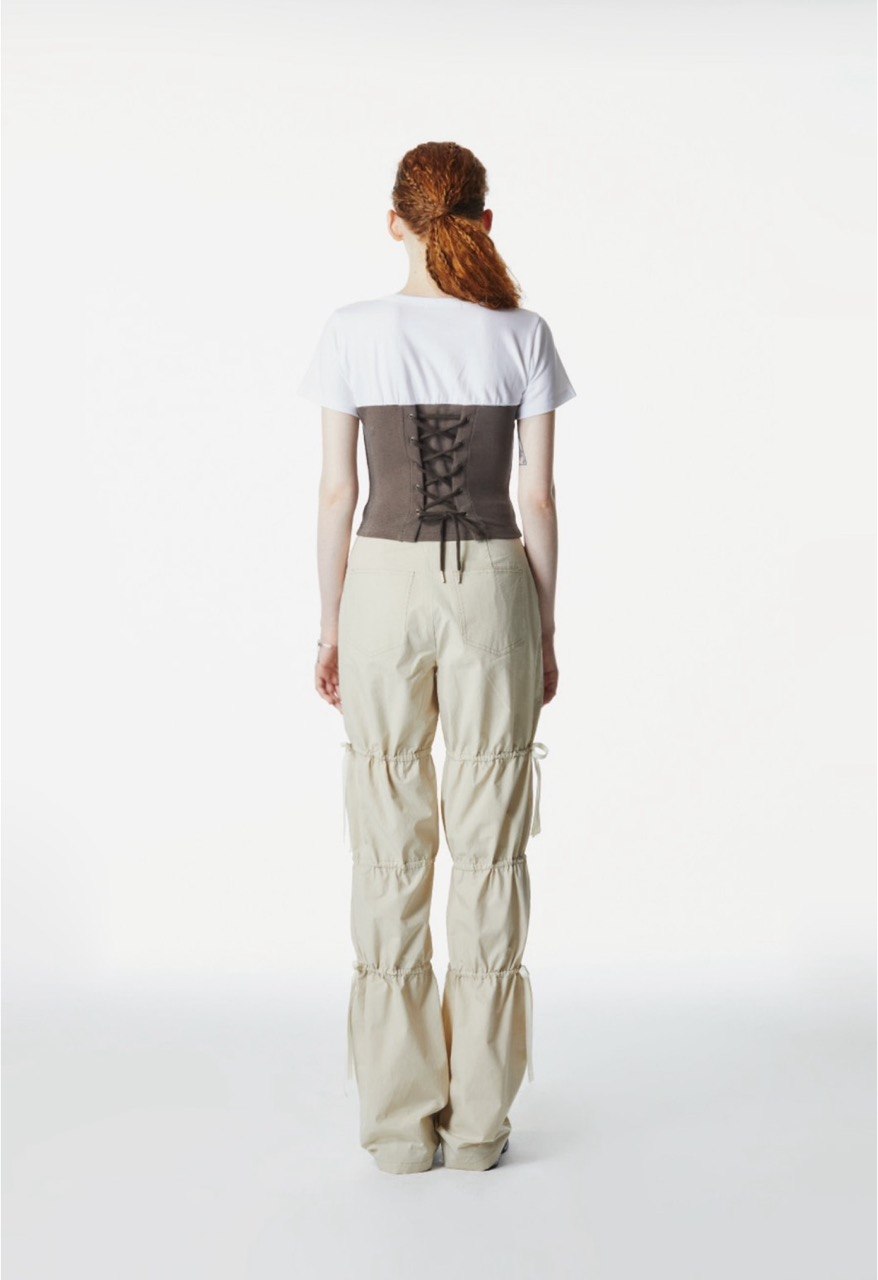 【3hreeto8ighty】Corset Layered T-Shirt