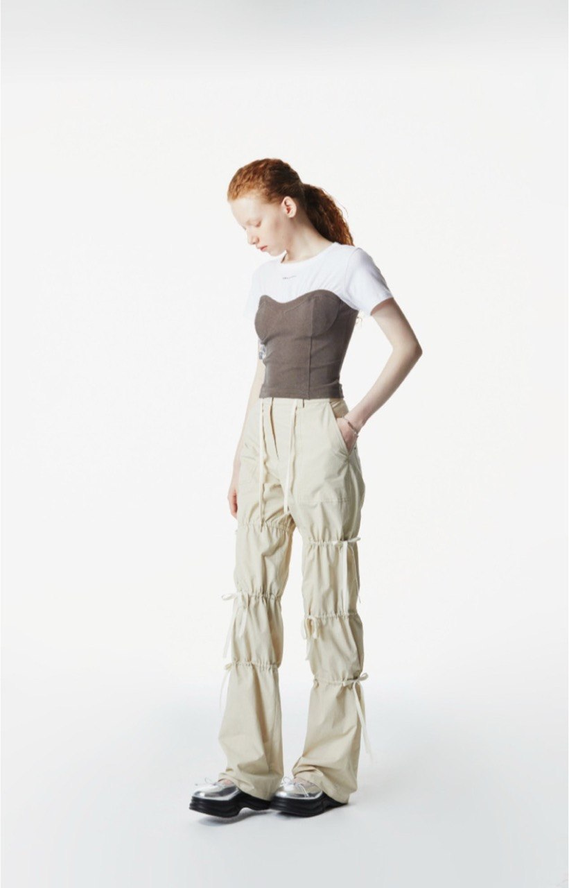 【3hreeto8ighty】Corset Layered T-Shirt