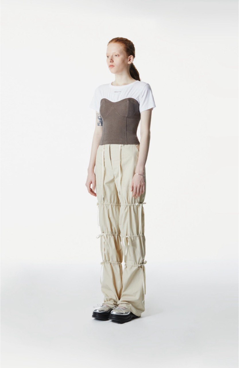 【3hreeto8ighty】Corset Layered T-Shirt
