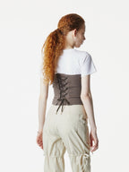 【3hreeto8ighty】Corset Layered T-Shirt