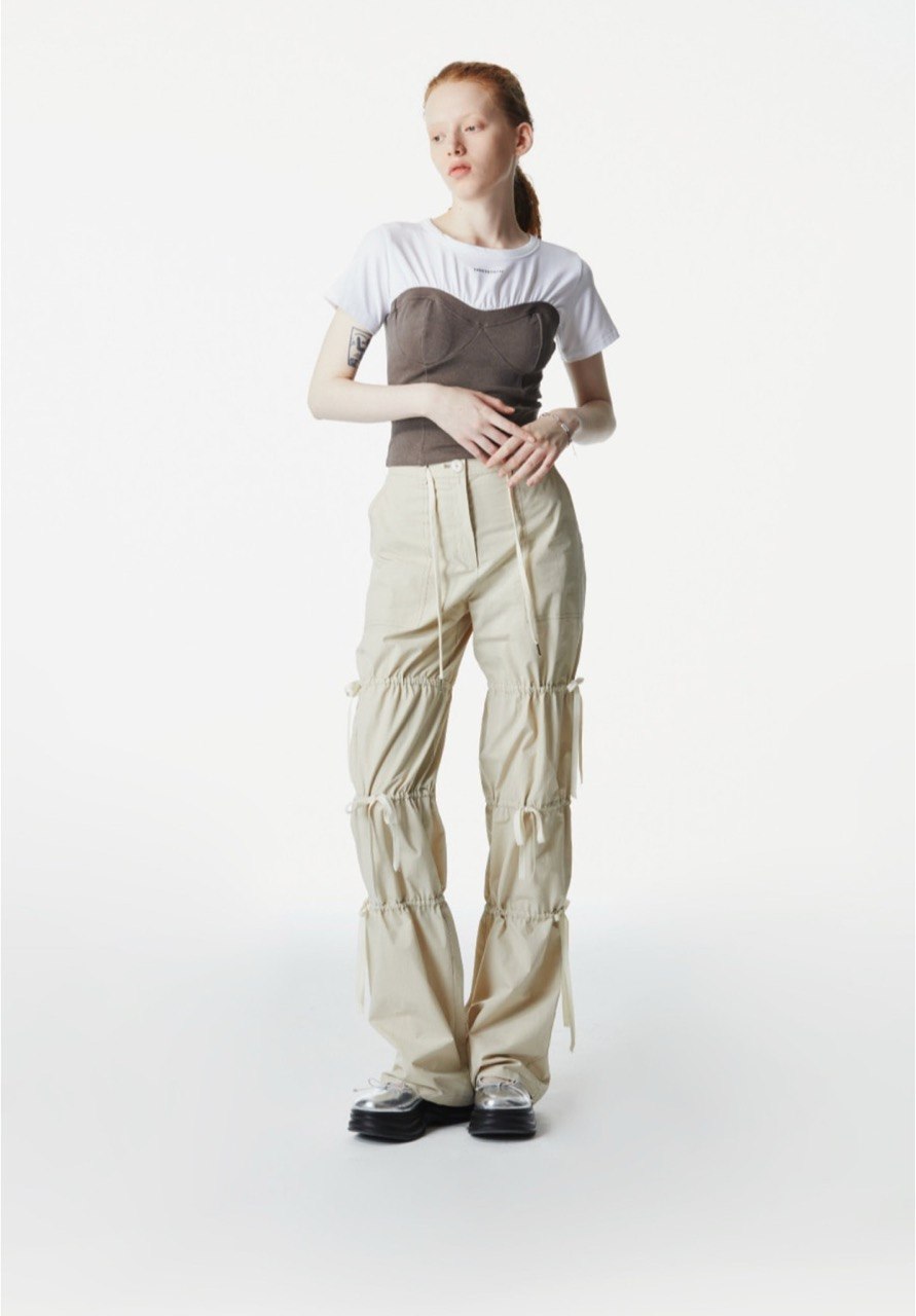 【3hreeto8ighty】Corset Layered T-Shirt