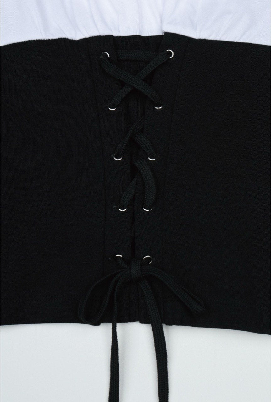 【3hreeto8ighty】Corset Layered T-Shirt