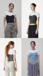 【3hreeto8ighty】Corset Layered T-Shirt
