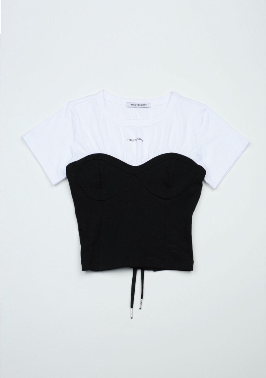 【3hreeto8ighty】Corset Layered T-Shirt