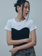 【3hreeto8ighty】Corset Layered T-Shirt