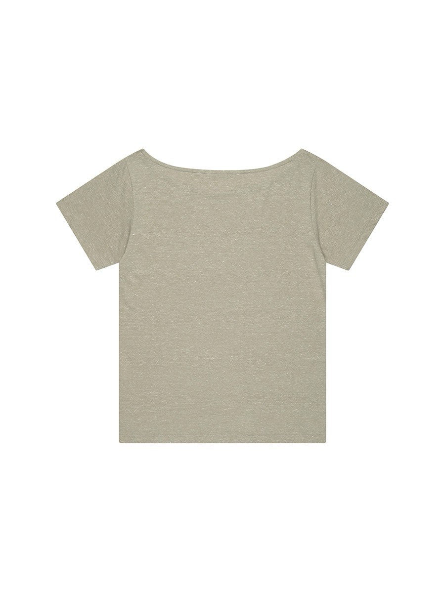 【3hreeto8ighty】OFF-SHOULDER TWIN CAT TEE - 2 colors
