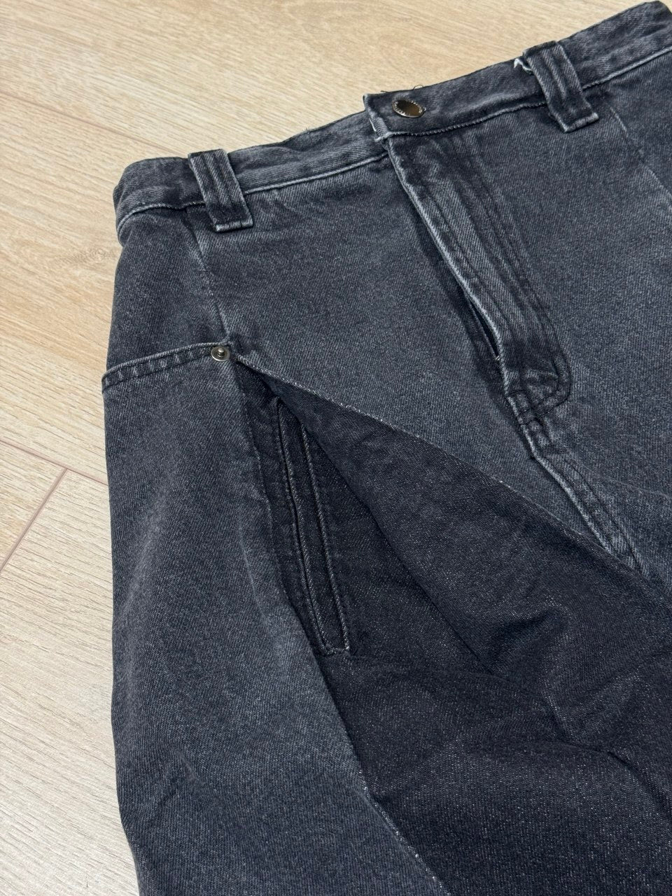 【typeservice】Stud Denim Panel Skirt [ Black ]
