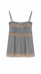 Lace Trim Sleeveless Top - 2 colors