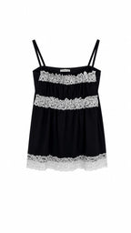 Lace Trim Sleeveless Top - 2 colors