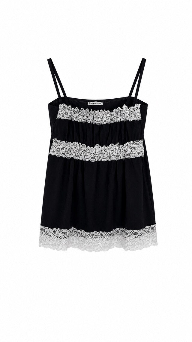 Lace Trim Sleeveless Top - 2 colors