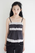 Lace Trim Sleeveless Top - 2 colors