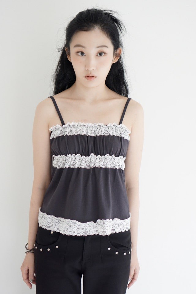 Lace Trim Sleeveless Top - 2 colors