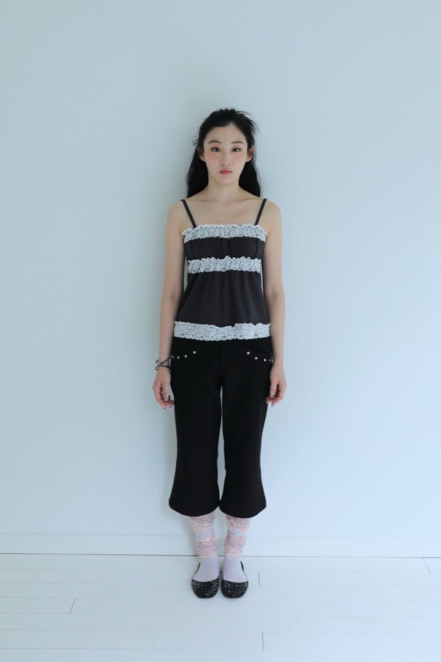 Lace Trim Sleeveless Top - 2 colors