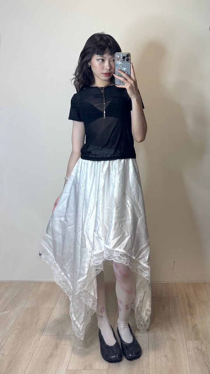 透明感兩件式上衣（短袖＋小背心）