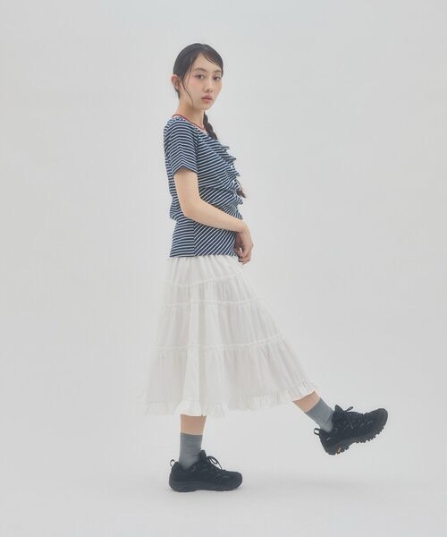 【DISCOAT】蕾絲分層抓皺感垂墜短袖 - 6 colors