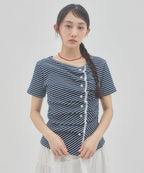 【DISCOAT】蕾絲分層抓皺感垂墜短袖 - 6 colors
