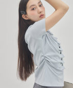 【DISCOAT】蕾絲分層抓皺感垂墜短袖 - 6 colors