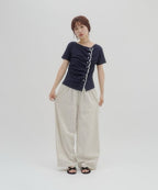 【DISCOAT】蕾絲分層抓皺感垂墜短袖 - 6 colors